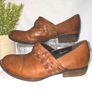 BORN MULE HENSLEY CLOG LEATHER WOMENS SIZE 9.5 WESTERN BOOTIE SHOE GUC